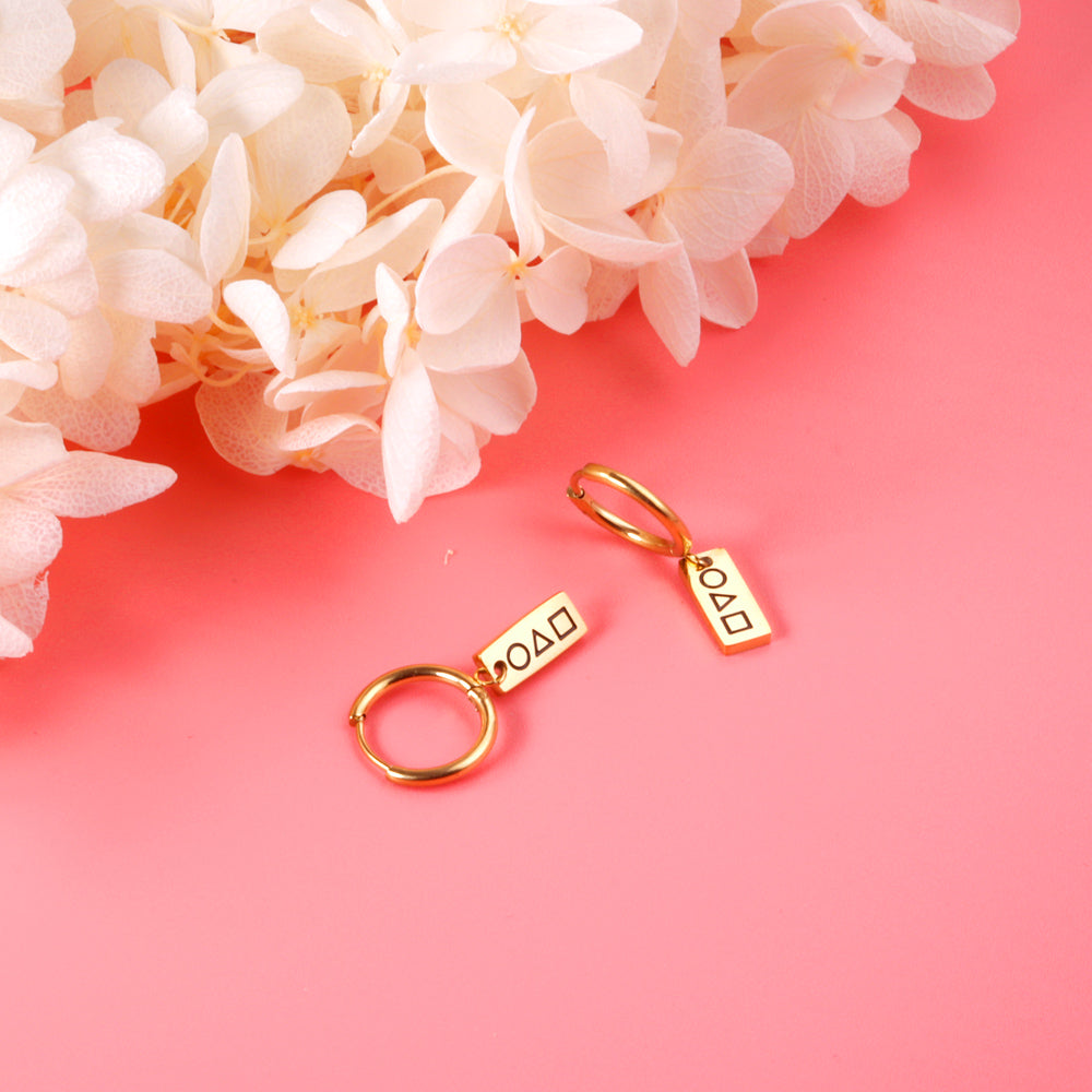 Squid Game Style Earrings + Rectangle Dangle Earrings asonjewelry