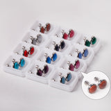 12 pairs 10mm/8mm Steel/Gold Mixed Screw Earrings