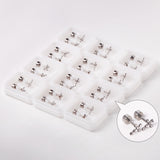 12 pairs steel/gold cross & 6 small diamonds screwbacks with diamonds