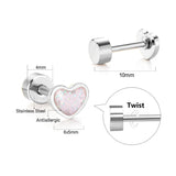 12 pairs 4mm round cake + 6 * 5mm peach drop glitter powder oil mix 6 colors earrings steel / gold