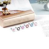 12 pairs of 4mm round cake + 8mm chrysanthemum mix 6 colors set of earrings steel / gold