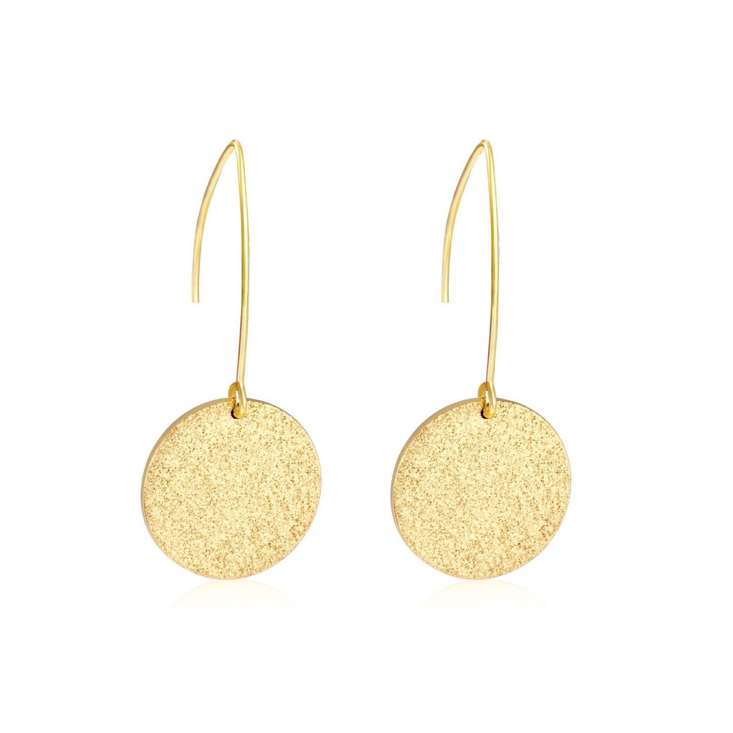 Small V-Shape Clasp Earrings with Round Embossed Sand Finish asonjewelry