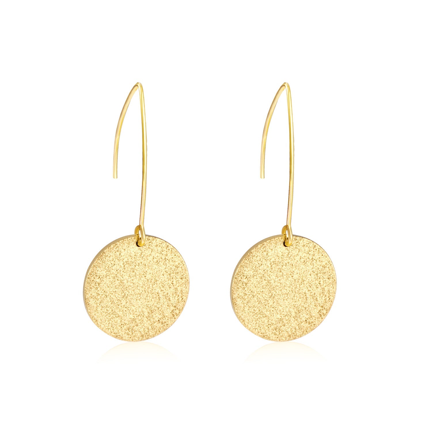 Small V-Shape Clasp Earrings with Round Embossed Sand Finish asonjewelry