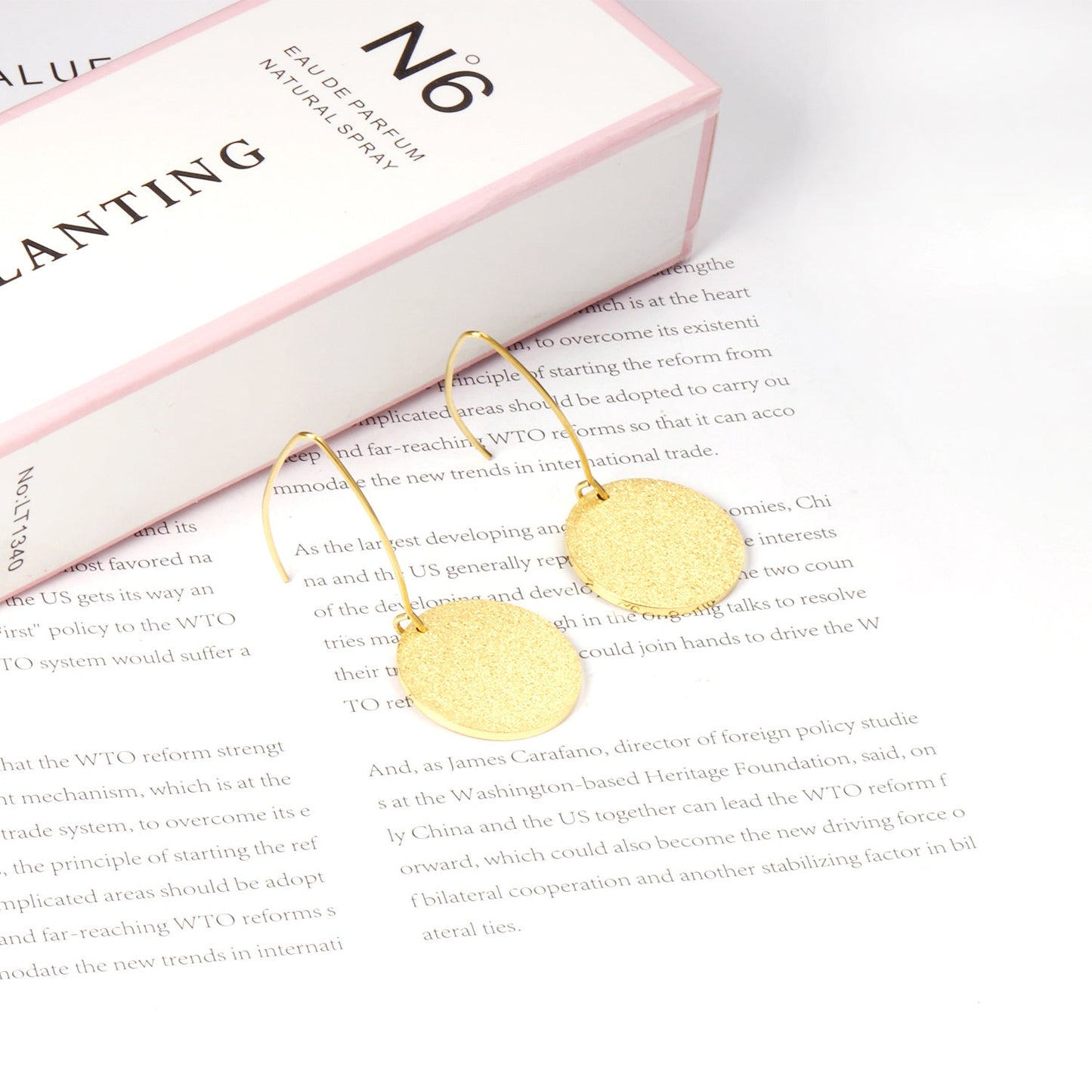 Small V-Shape Clasp Earrings with Round Embossed Sand Finish asonjewelry