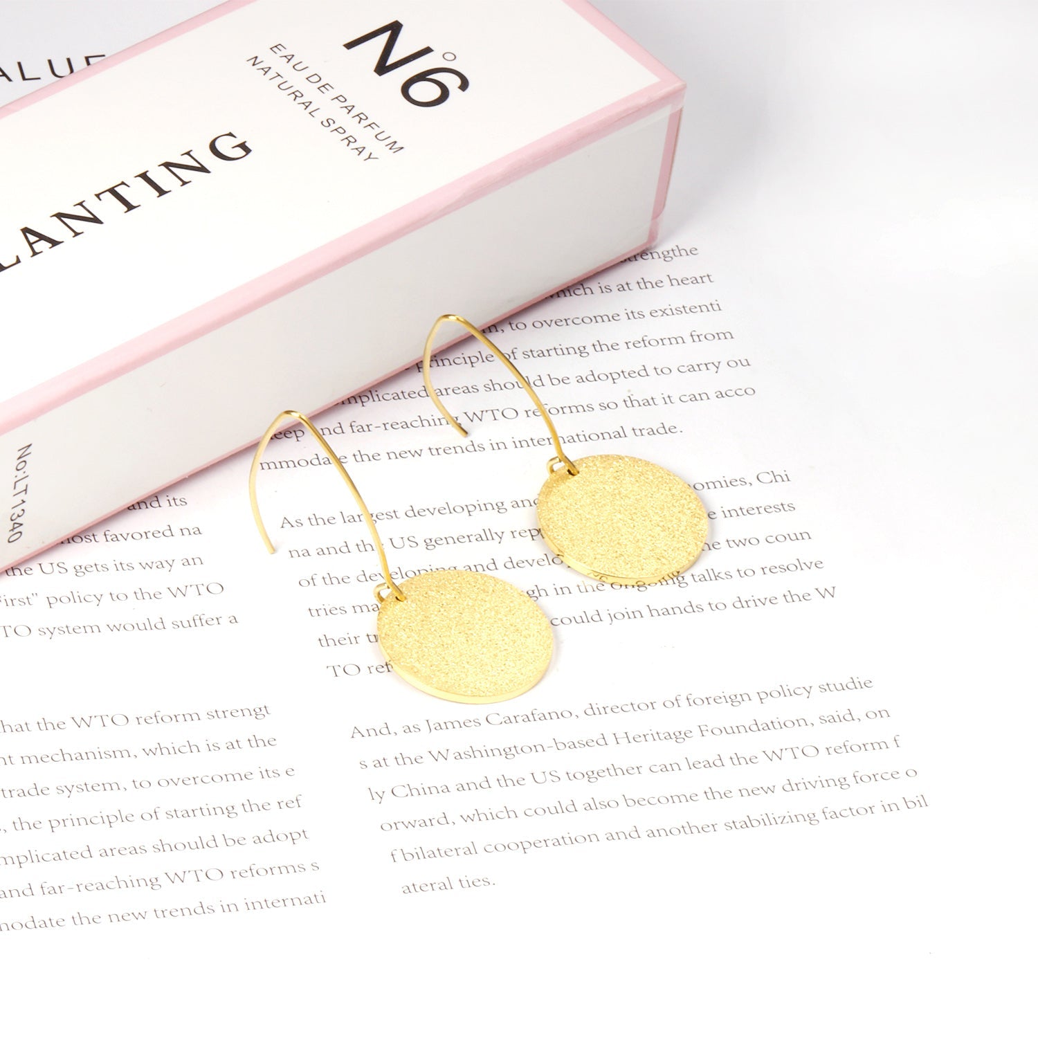 Small V-Shape Clasp Earrings with Round Embossed Sand Finish asonjewelry