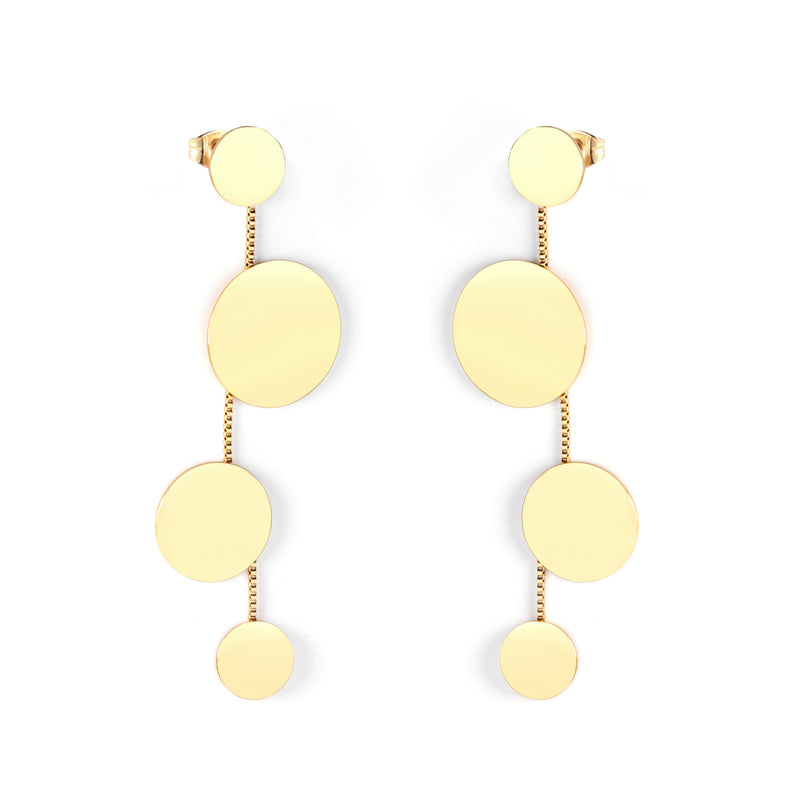 12+22+18+12mm round glossy earrings