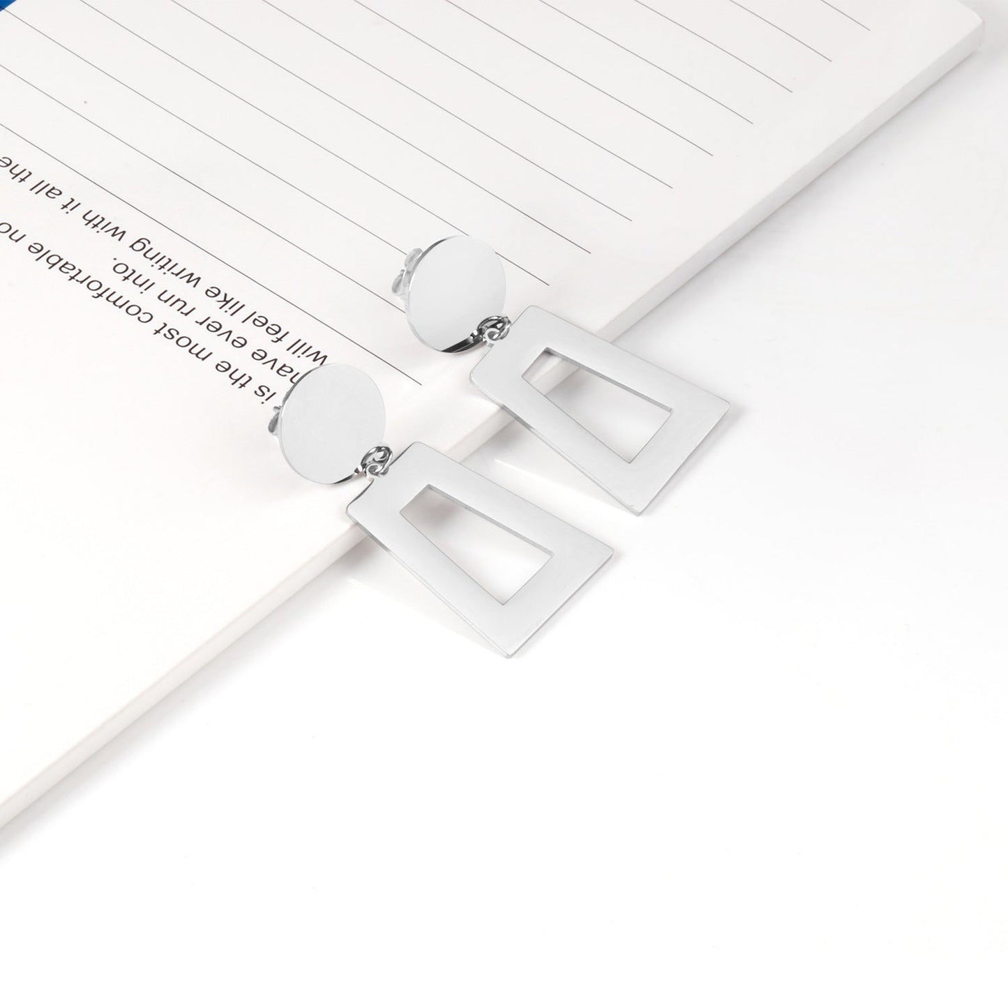 14mm Round + 21*26mm Trapezoidal Glossy Earrings asonjewelry