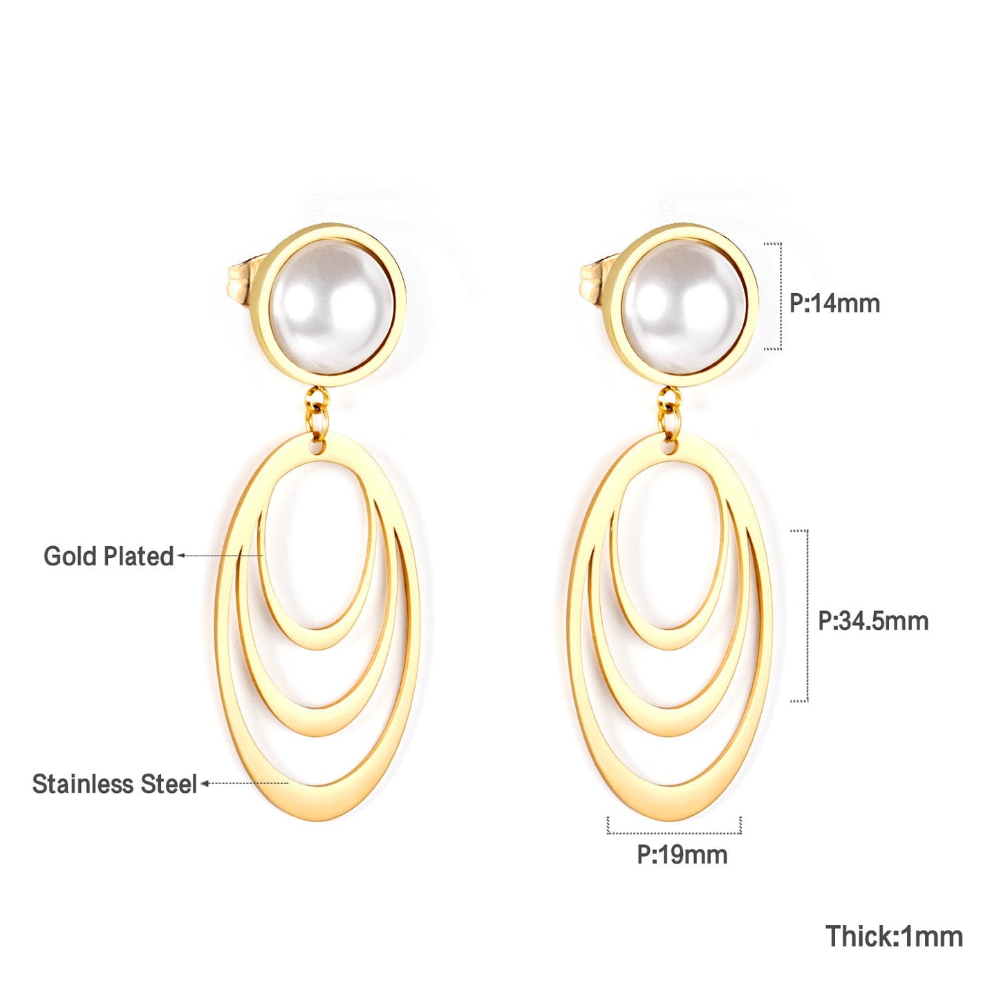 Polished White Pearl Earrings Dangle asonjewelry