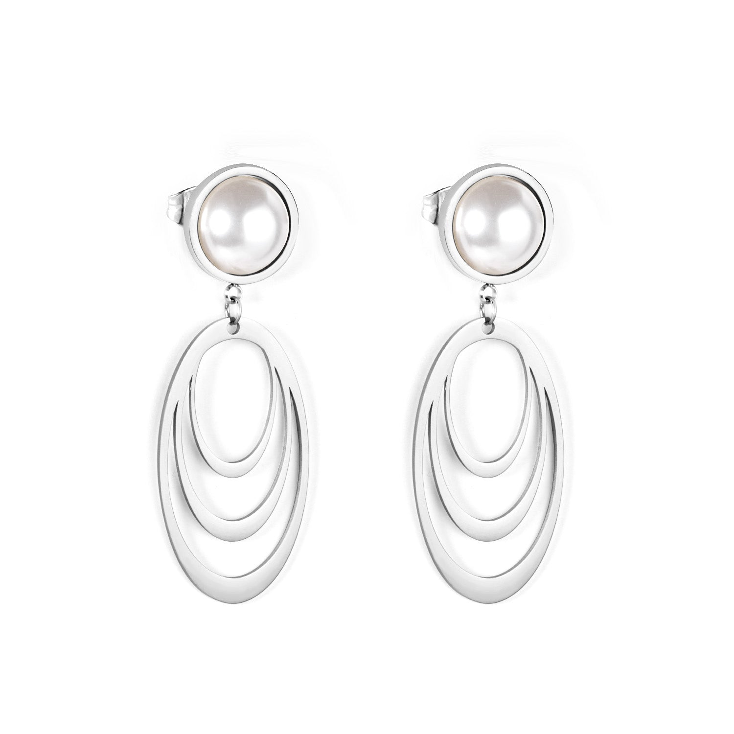 Polished White Pearl Earrings Dangle asonjewelry