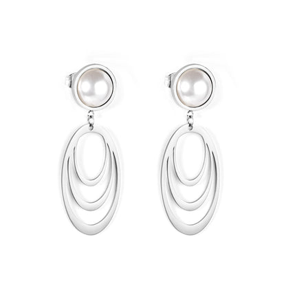 Polished White Pearl Earrings Dangle asonjewelry