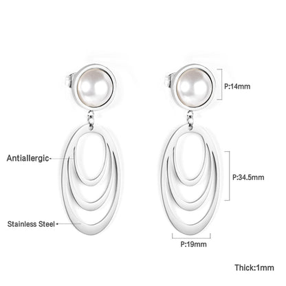 Polished White Pearl Earrings Dangle asonjewelry