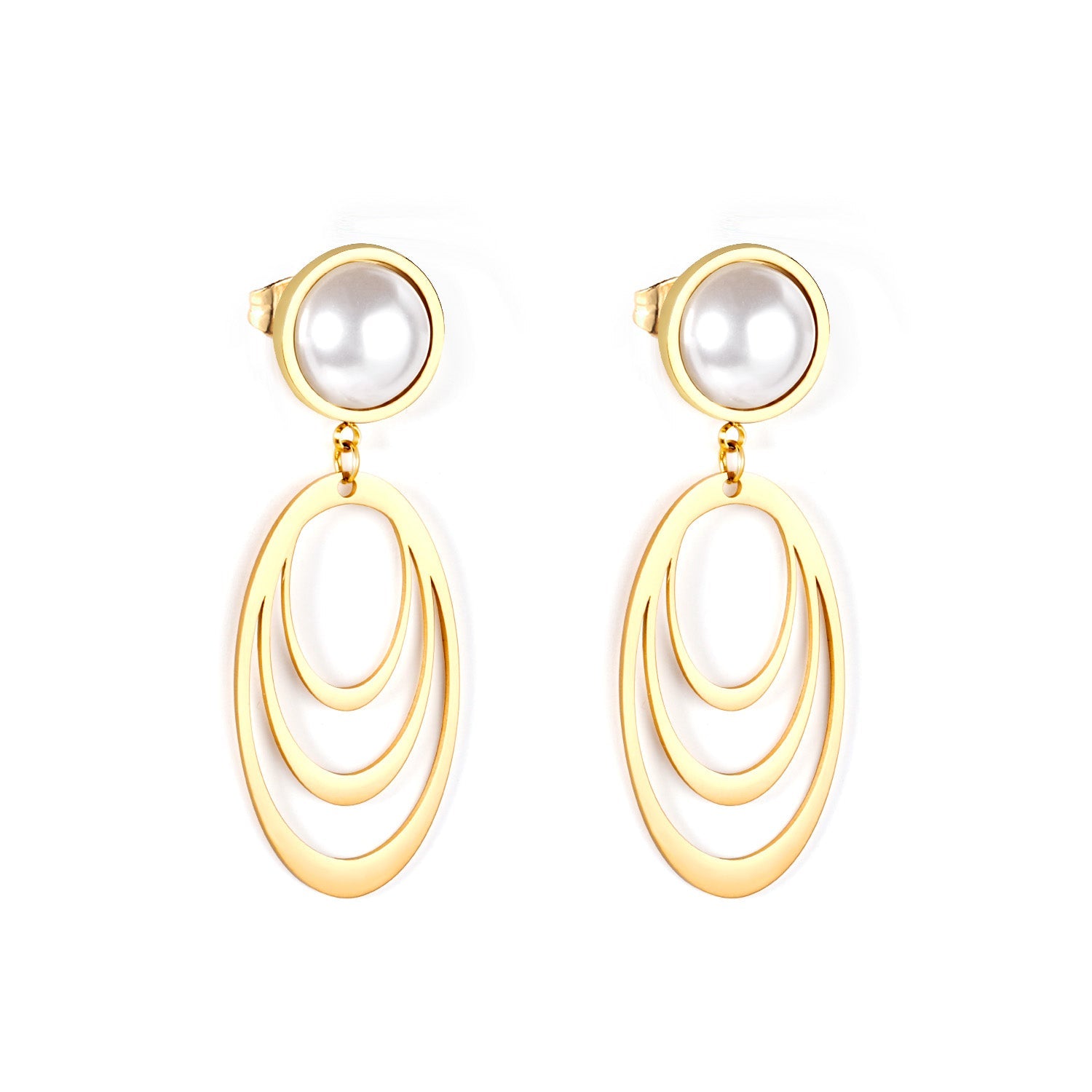 Polished White Pearl Earrings Dangle asonjewelry