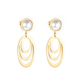 Polished White Pearl Earrings Dangle