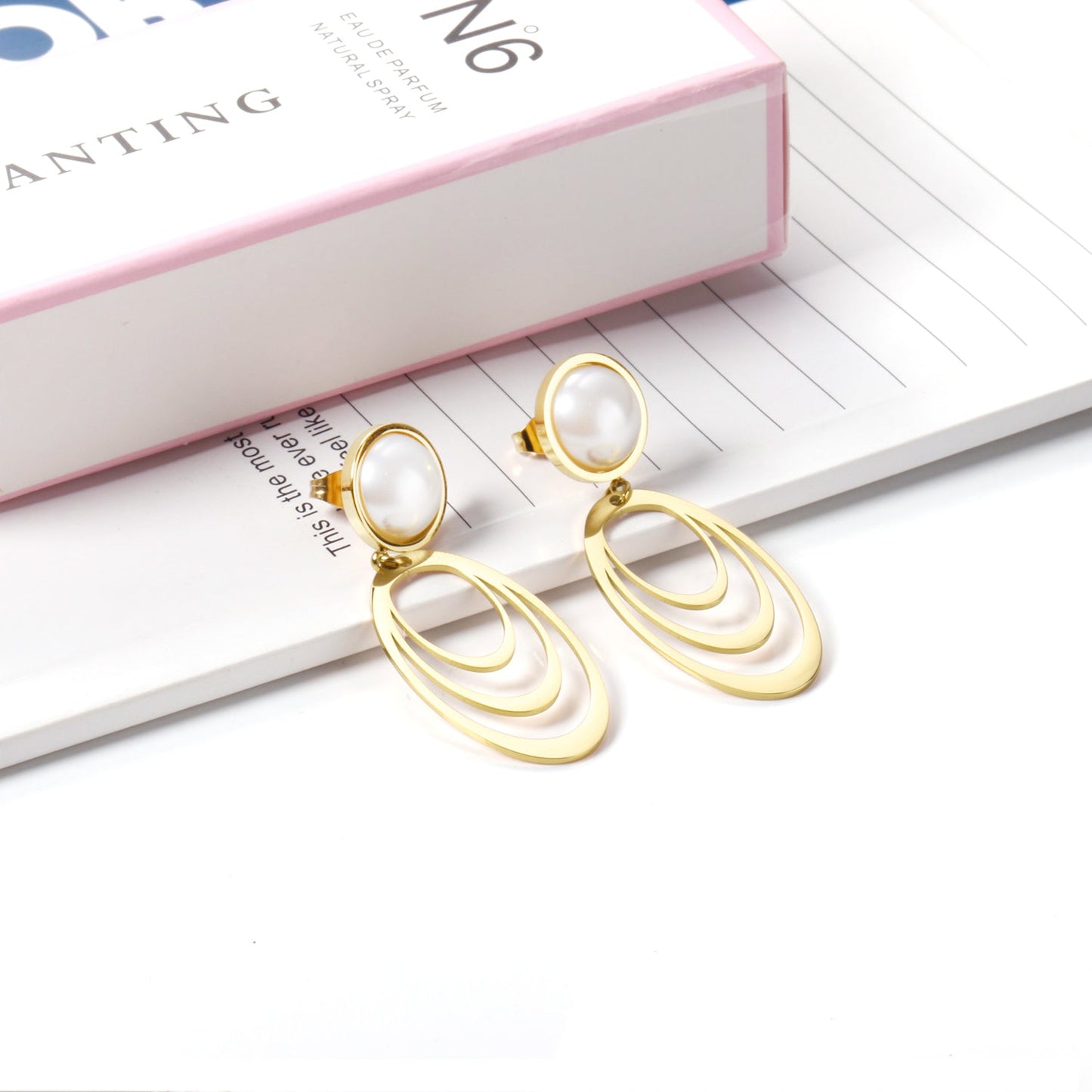 Polished White Pearl Earrings Dangle asonjewelry