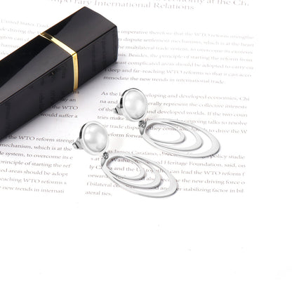 Polished White Pearl Earrings Dangle asonjewelry