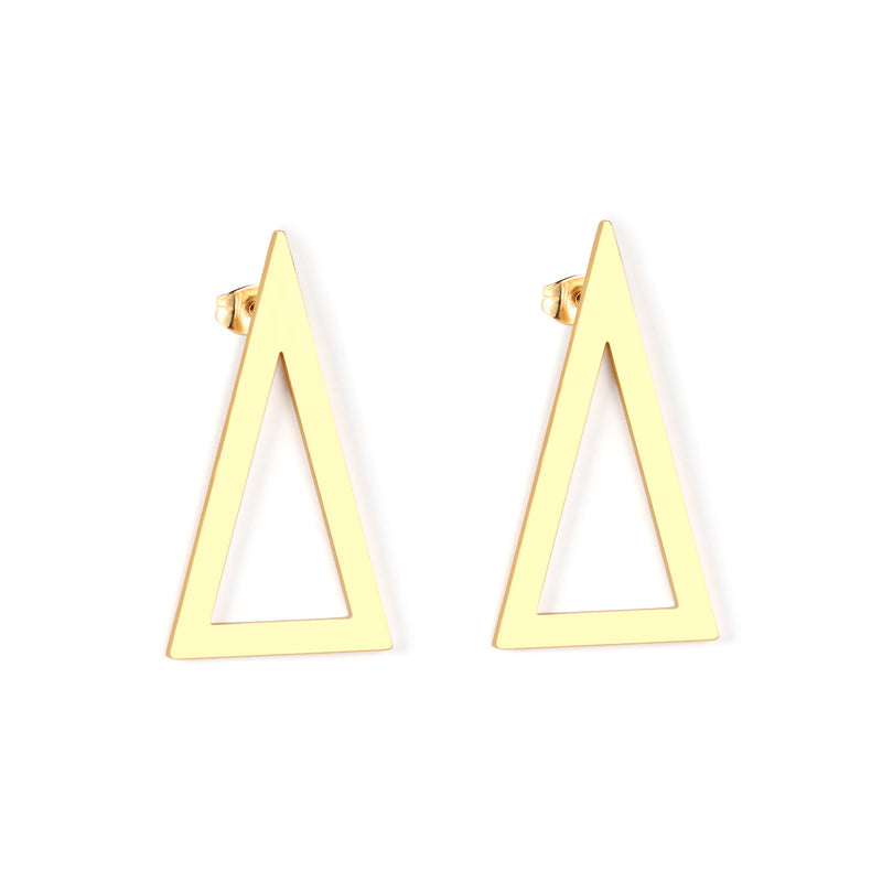 Triangle glossy stud earrings
