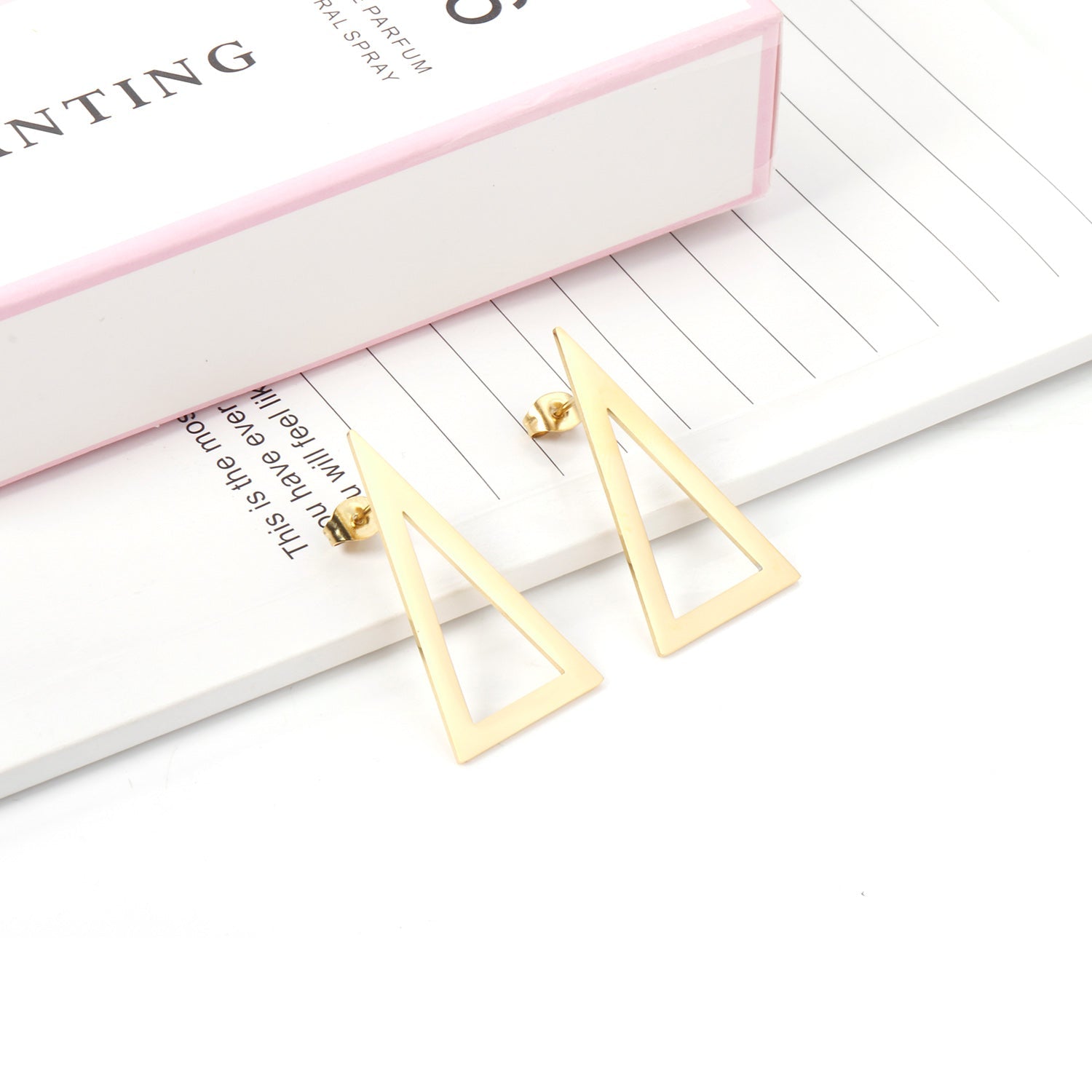 Triangle glossy stud earrings asonjewelry