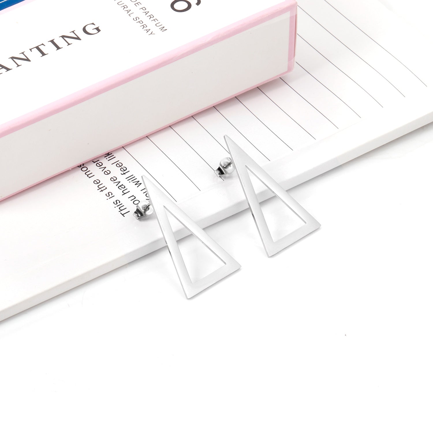 Triangle glossy stud earrings asonjewelry