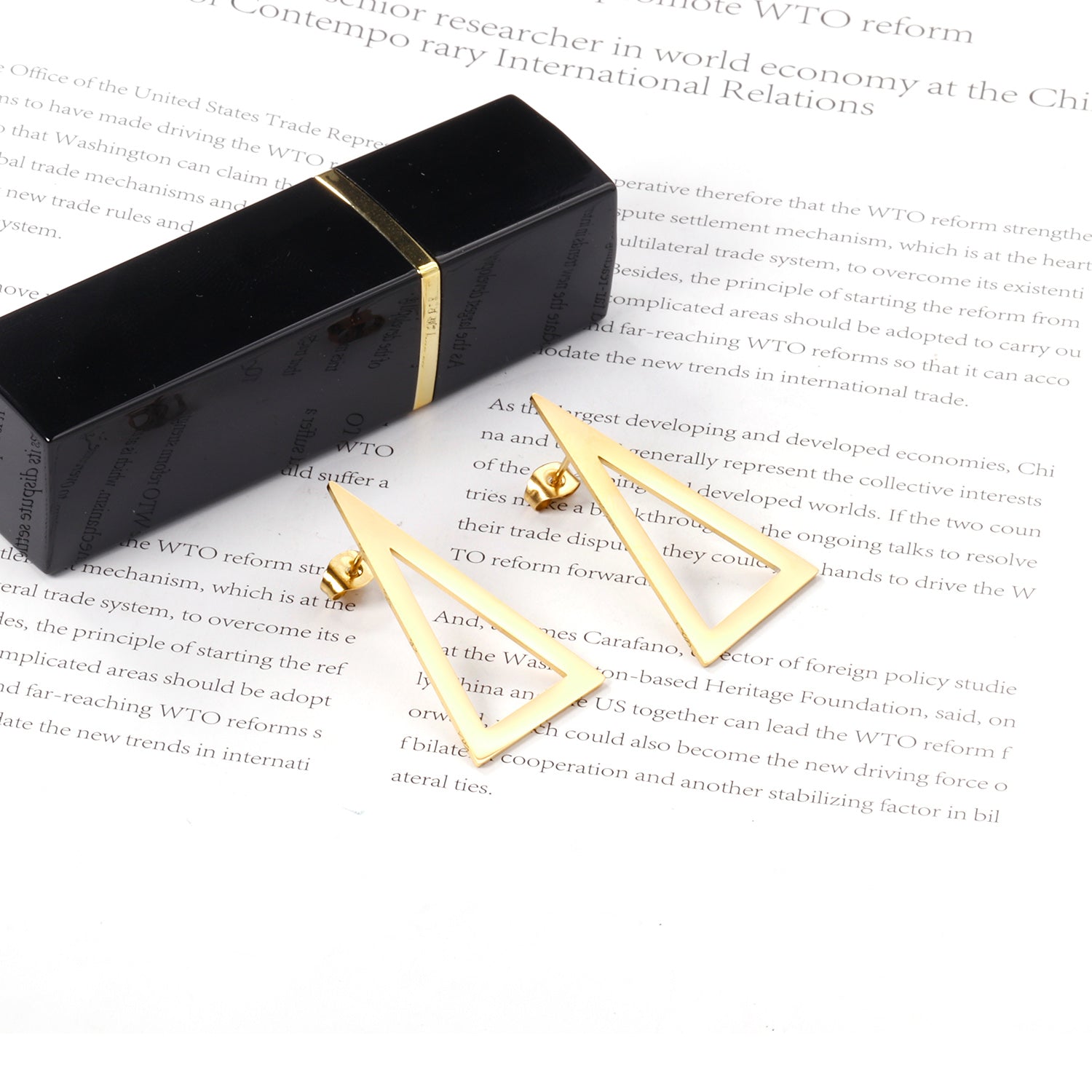 Triangle glossy stud earrings asonjewelry