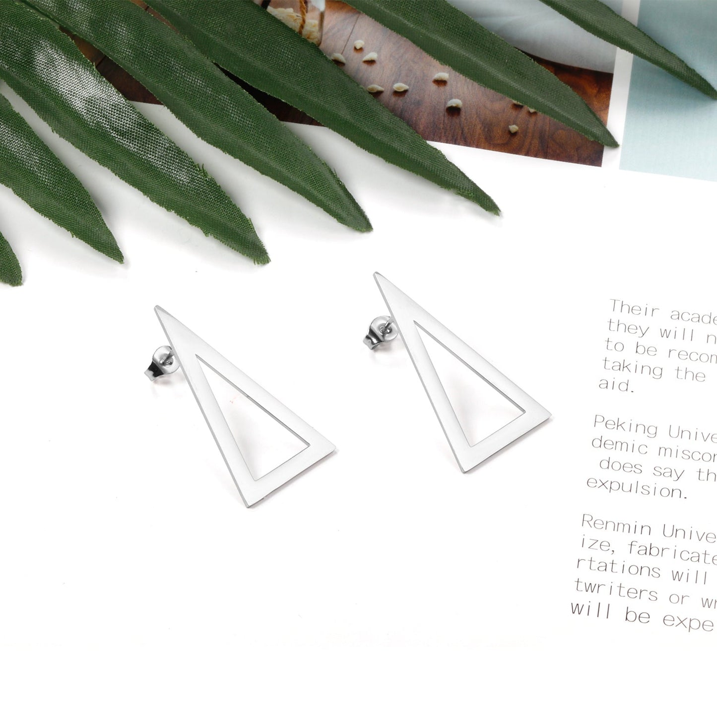 Triangle glossy stud earrings asonjewelry
