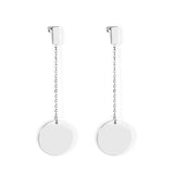 4x10mm rectangle + 20mm glossy round earrings