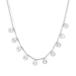 0.4 Side Chain 40+5cm Necklace with 10 5mm rounds in polished finish