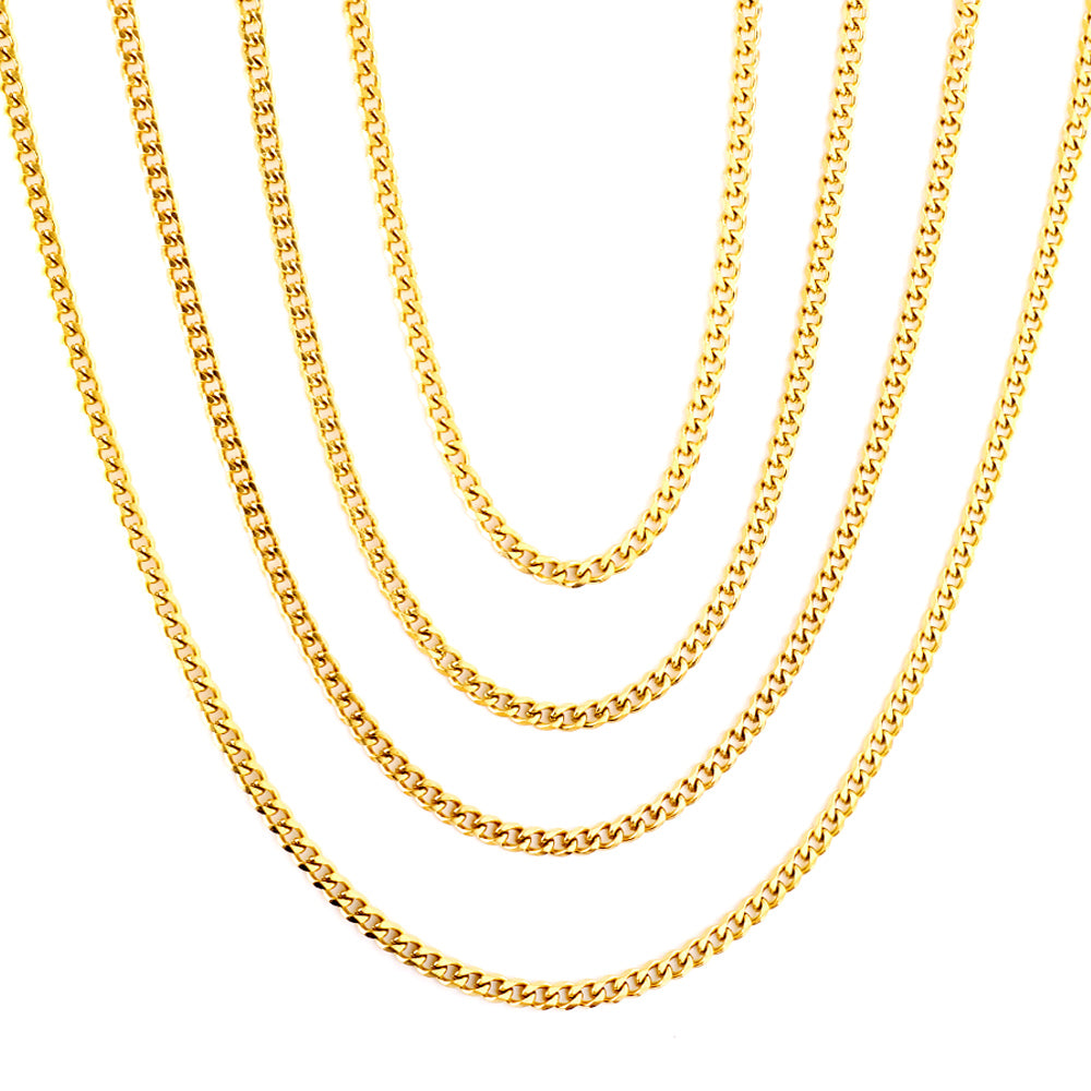 ASON 10pcs/bulk long necklace collar 1.0 wire 3.5mm*45cm grinding six sides matching chain steel color & gold stainless steel necklace wholesale asonjewelry