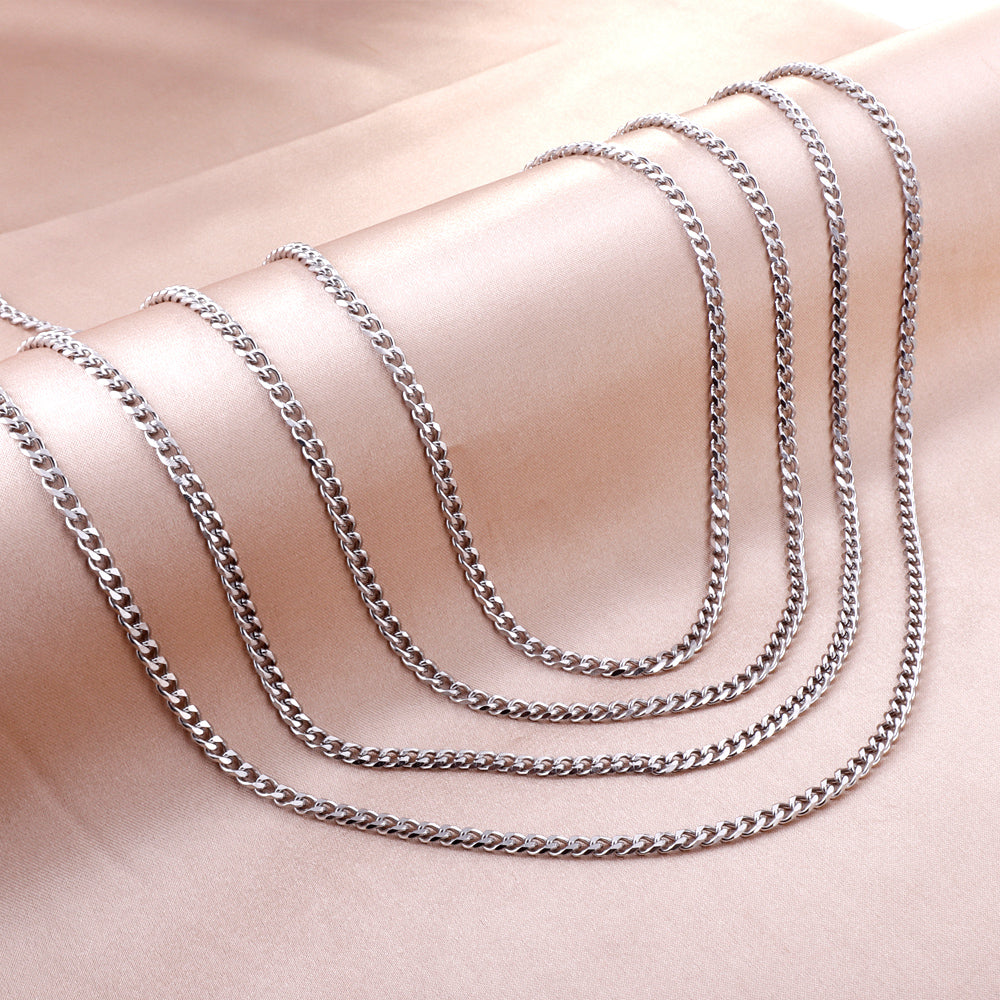 ASON 10pcs/bulk long necklace collar 1.0 wire 3.5mm*45cm grinding six sides matching chain steel color & gold stainless steel necklace wholesale asonjewelry