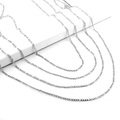 ASON 10pcs/bulk long necklace collar 0.6 wire 2.3mm*45cm 3;1nk matching chain steel color & gold stainless steel necklace wholesale asonjewelry