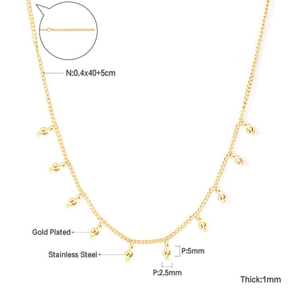 0.4 Side chain 40+5cm welded 10 necklaces with 2.5x5mm musical notes in polished finish. asonjewelry