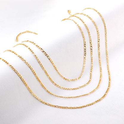 ASON 10pcs/bulk long necklace collar 0.6 wire 2.3mm*45cm 3;1nk matching chain steel color & gold stainless steel necklace wholesale asonjewelry