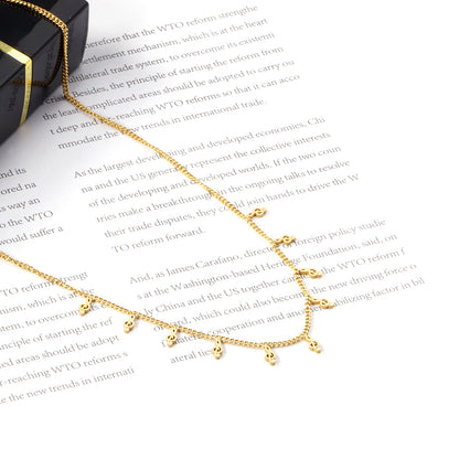 0.4 Side chain 40+5cm welded 10 necklaces with 2.5x5mm musical notes in polished finish. asonjewelry