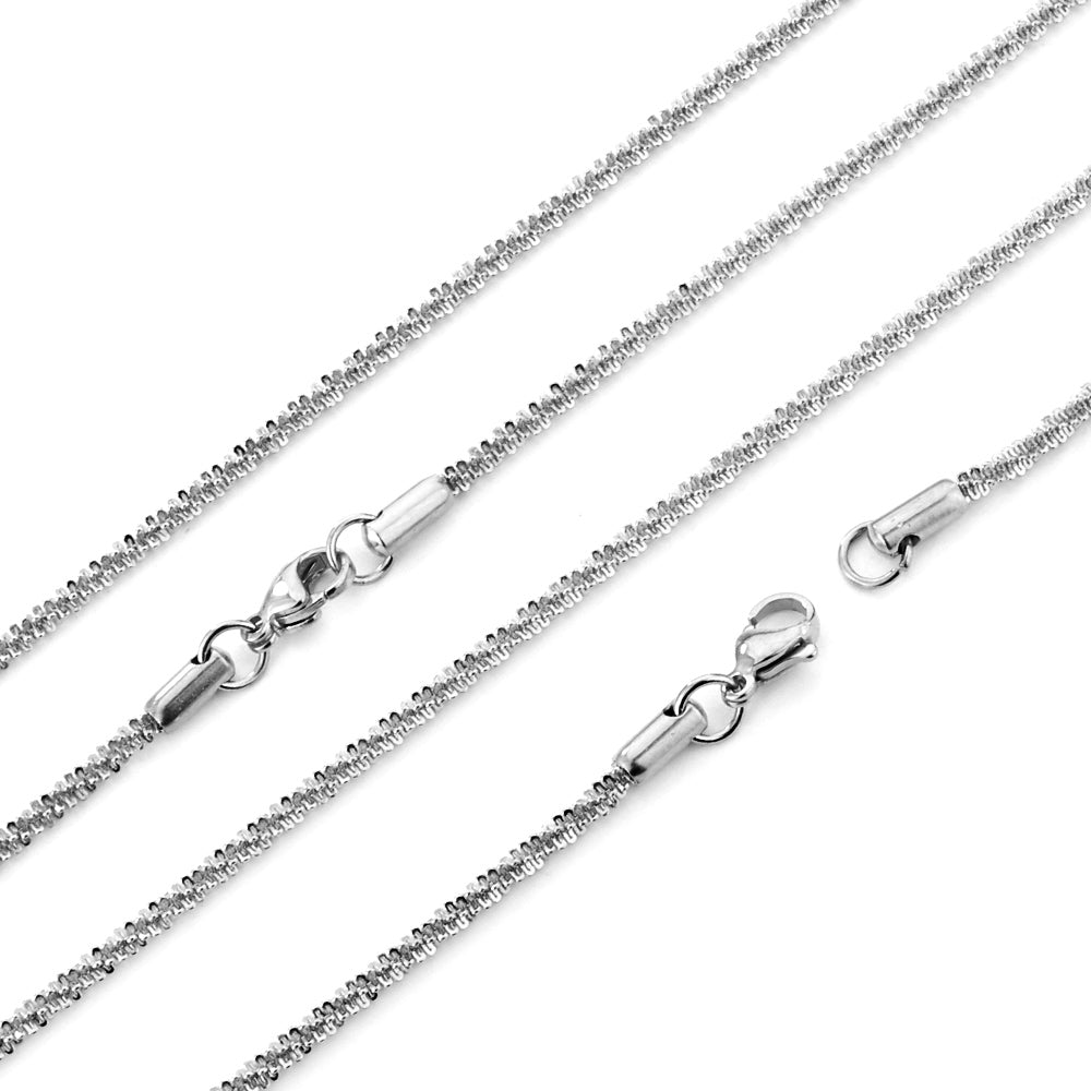 ASON 10pcs/bulk long necklace collar 2.2mm*45cm cauliflower chain with chain Steel Color & Gold Color Stainless Steel Necklace Wholesale asonjewelry