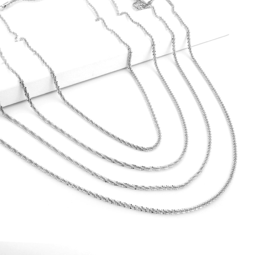 ASON 10pcs/bulk long necklace collar 2.2mm*45cm cauliflower chain with chain Steel Color & Gold Color Stainless Steel Necklace Wholesale asonjewelry