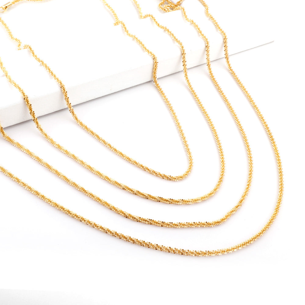ASON 10pcs/bulk long necklace collar 2.2mm*45cm cauliflower chain with chain Steel Color & Gold Color Stainless Steel Necklace Wholesale asonjewelry