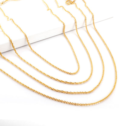 ASON 10pcs/bulk long necklace collar 2.2mm*45cm cauliflower chain with chain Steel Color & Gold Color Stainless Steel Necklace Wholesale asonjewelry