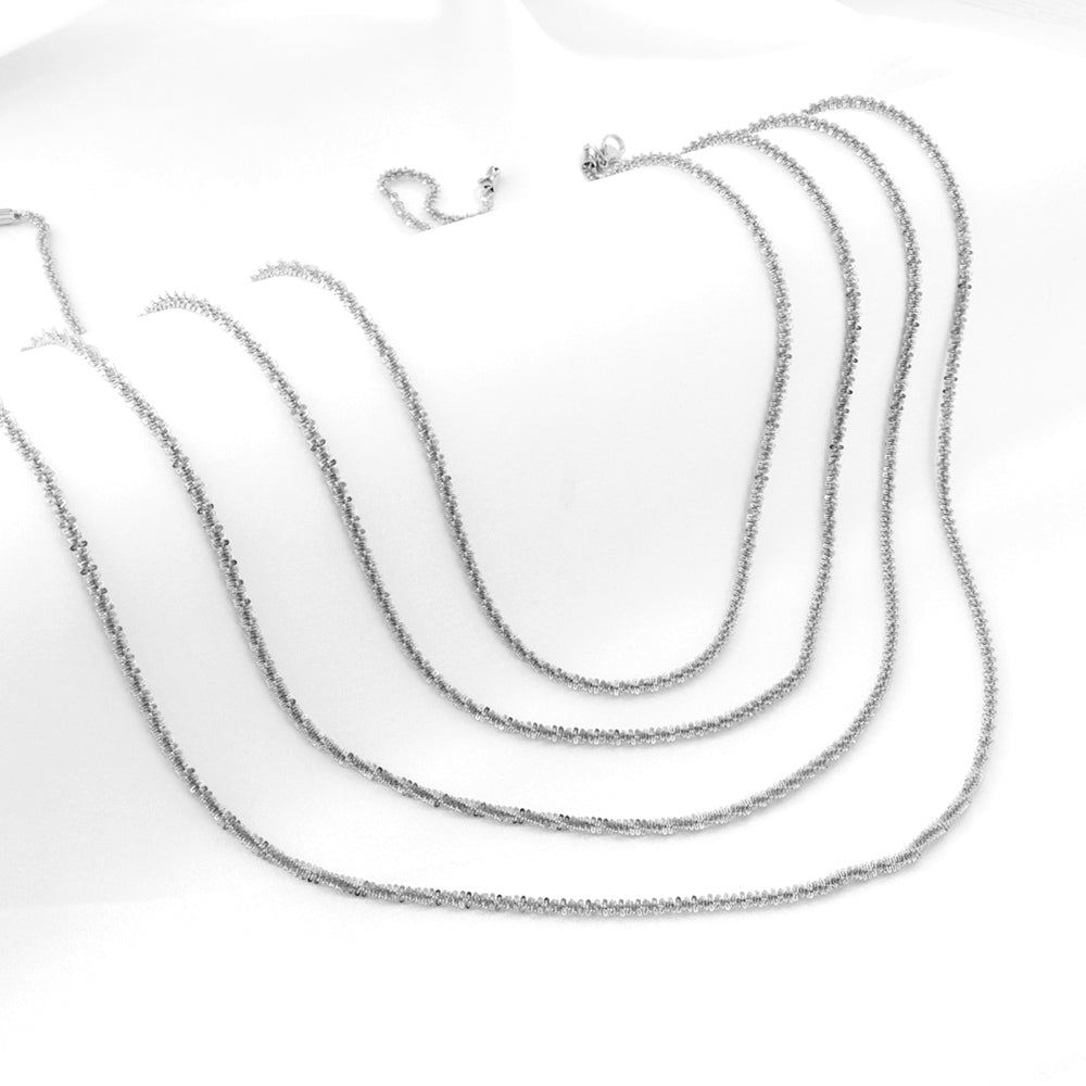 ASON 10pcs/bulk long necklace collar 2.2mm*45cm cauliflower chain with chain Steel Color & Gold Color Stainless Steel Necklace Wholesale asonjewelry