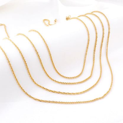 ASON 10pcs/bulk long necklace collar 2.2mm*45cm cauliflower chain with chain Steel Color & Gold Color Stainless Steel Necklace Wholesale asonjewelry