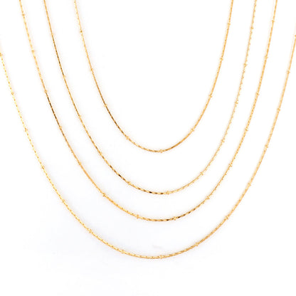 ASON 10pcs/bulk long necklace collar 0.8mm*45cm pendant square clip 2.0 beads matching chain steel color & gold color stainless steel necklace wholesale asonjewelry