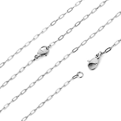 ASON 10pcs/bulk long necklace collar 0.5x2x4.3mm*45cm elongated sweater chain steel color & gold stainless steel necklace wholesale asonjewelry