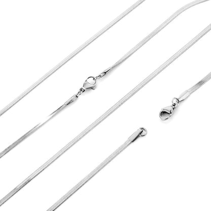 ASON 10pcs/bulk long necklace collar 0.4 wire 2.5mm*55cm razor blade chain with chain Steel Color & Gold Color Stainless Steel Necklace Wholesale asonjewelry