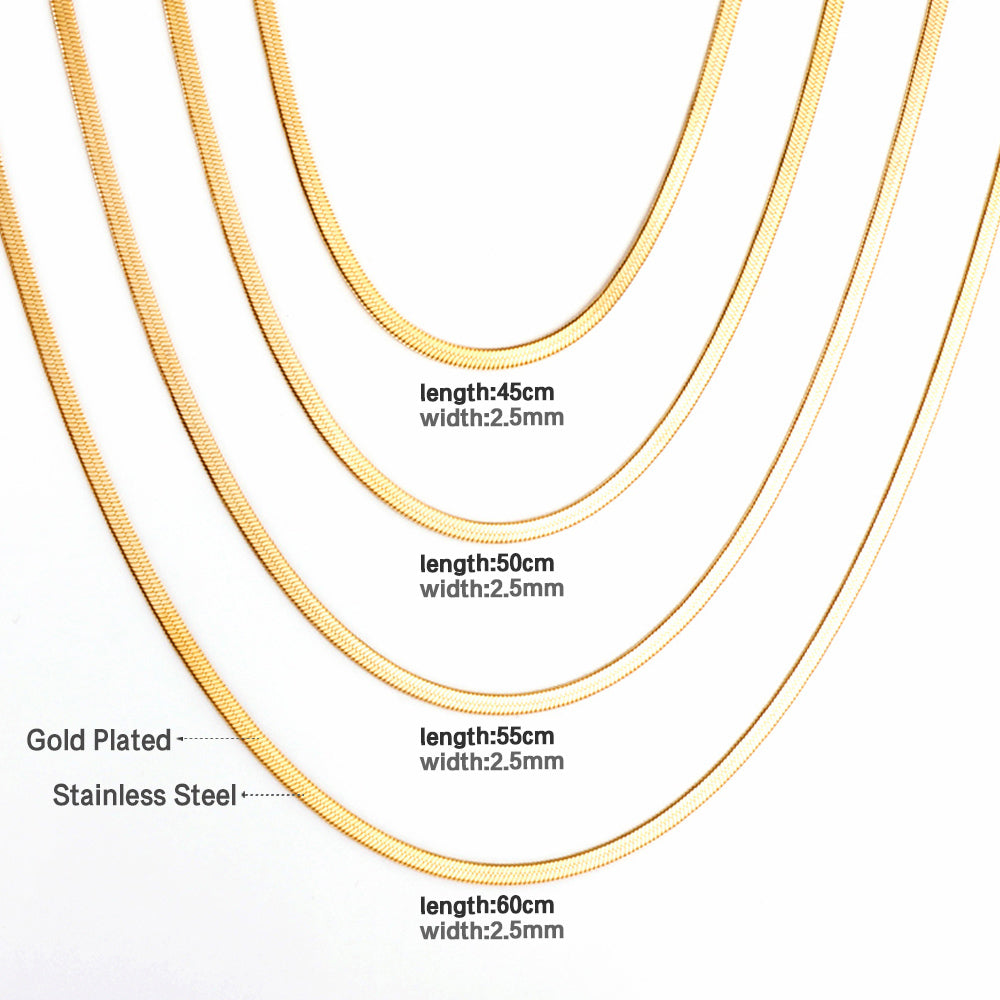 ASON 10pcs/bulk long necklace collar 0.4 wire 2.5mm*55cm razor blade chain with chain Steel Color & Gold Color Stainless Steel Necklace Wholesale asonjewelry