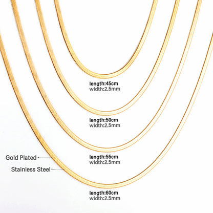 ASON 10pcs/bulk long necklace collar 0.4 wire 2.5mm*55cm razor blade chain with chain Steel Color & Gold Color Stainless Steel Necklace Wholesale asonjewelry