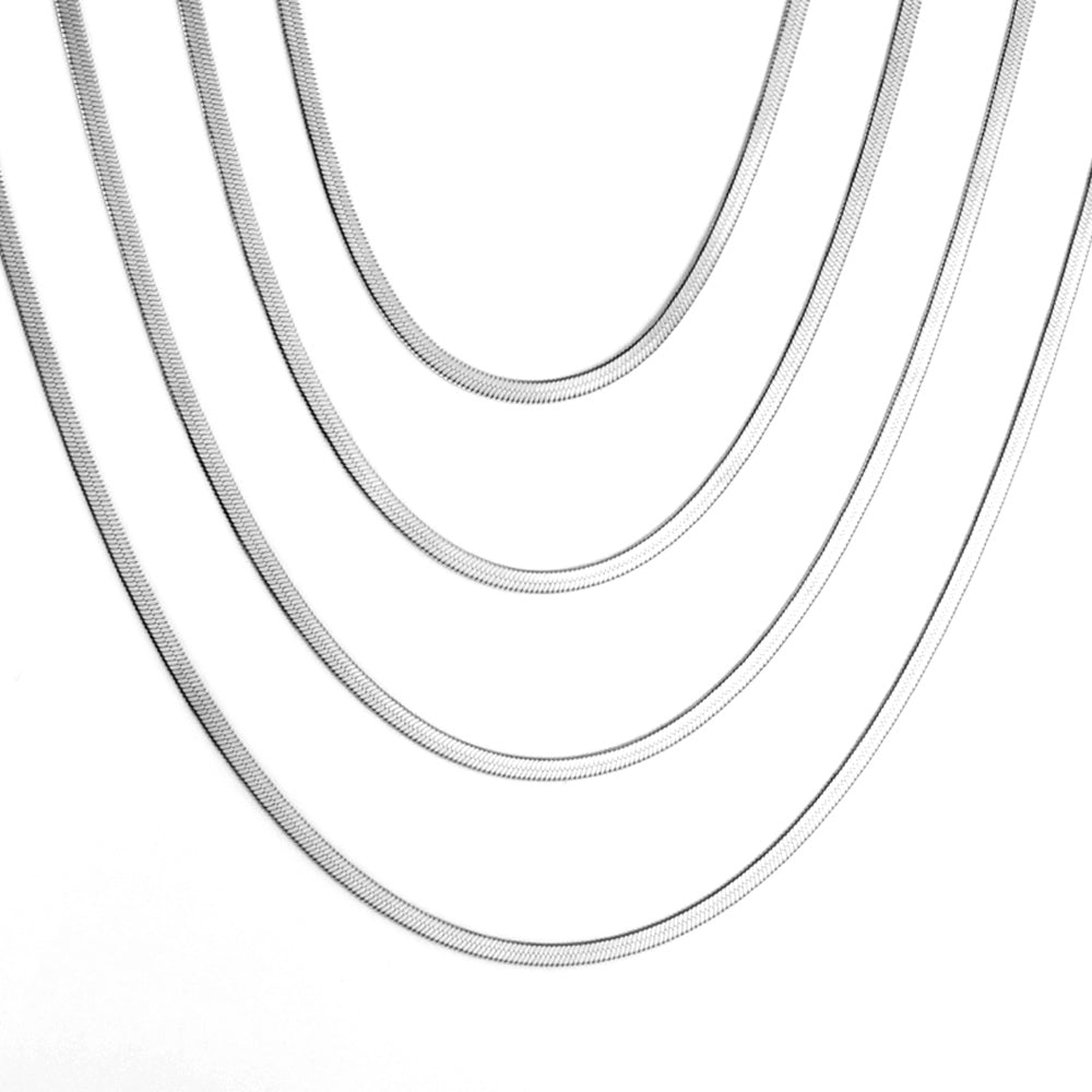 ASON 10pcs/bulk long necklace collar 0.4 wire 2.5mm*55cm razor blade chain with chain Steel Color & Gold Color Stainless Steel Necklace Wholesale asonjewelry