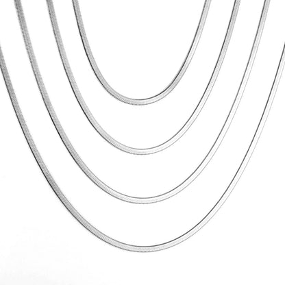 ASON 10pcs/bulk long necklace collar 0.4 wire 2.5mm*55cm razor blade chain with chain Steel Color & Gold Color Stainless Steel Necklace Wholesale asonjewelry