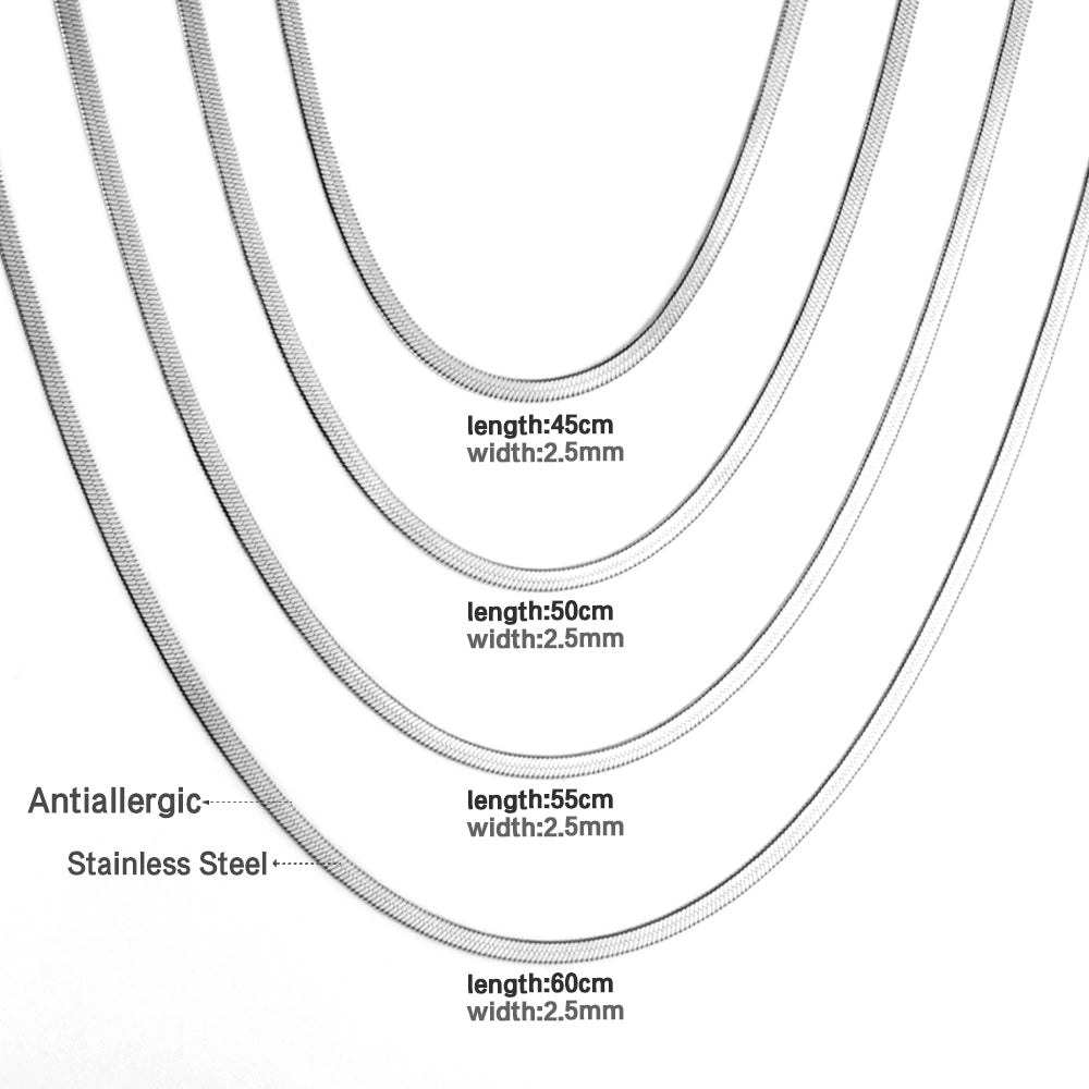 ASON 10pcs/bulk long necklace collar 0.4 wire 2.5mm*55cm razor blade chain with chain Steel Color & Gold Color Stainless Steel Necklace Wholesale asonjewelry