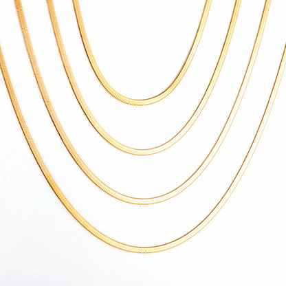ASON 10pcs/bulk long necklace collar 0.4 wire 2.5mm*55cm razor blade chain with chain Steel Color & Gold Color Stainless Steel Necklace Wholesale asonjewelry