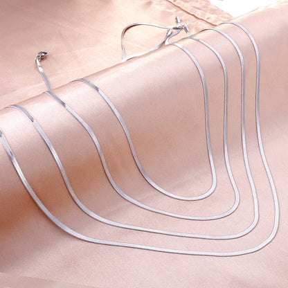 ASON 10pcs/bulk long necklace collar 0.4 wire 2.5mm*55cm razor blade chain with chain Steel Color & Gold Color Stainless Steel Necklace Wholesale asonjewelry