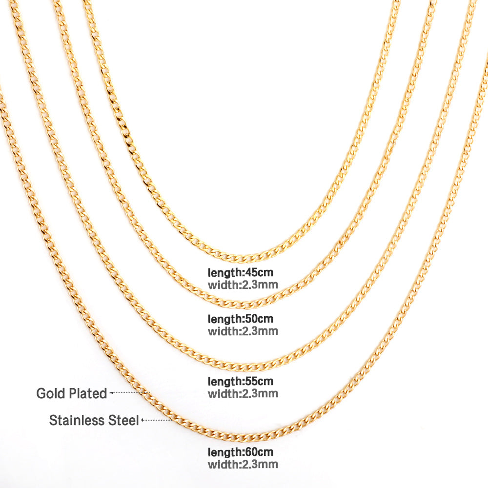 ASON 10pcs/bulk long necklace collar 0.6 wire 2.3mm*60cm wide NK1;1 matching chain steel color & gold stainless steel necklace wholesale asonjewelry