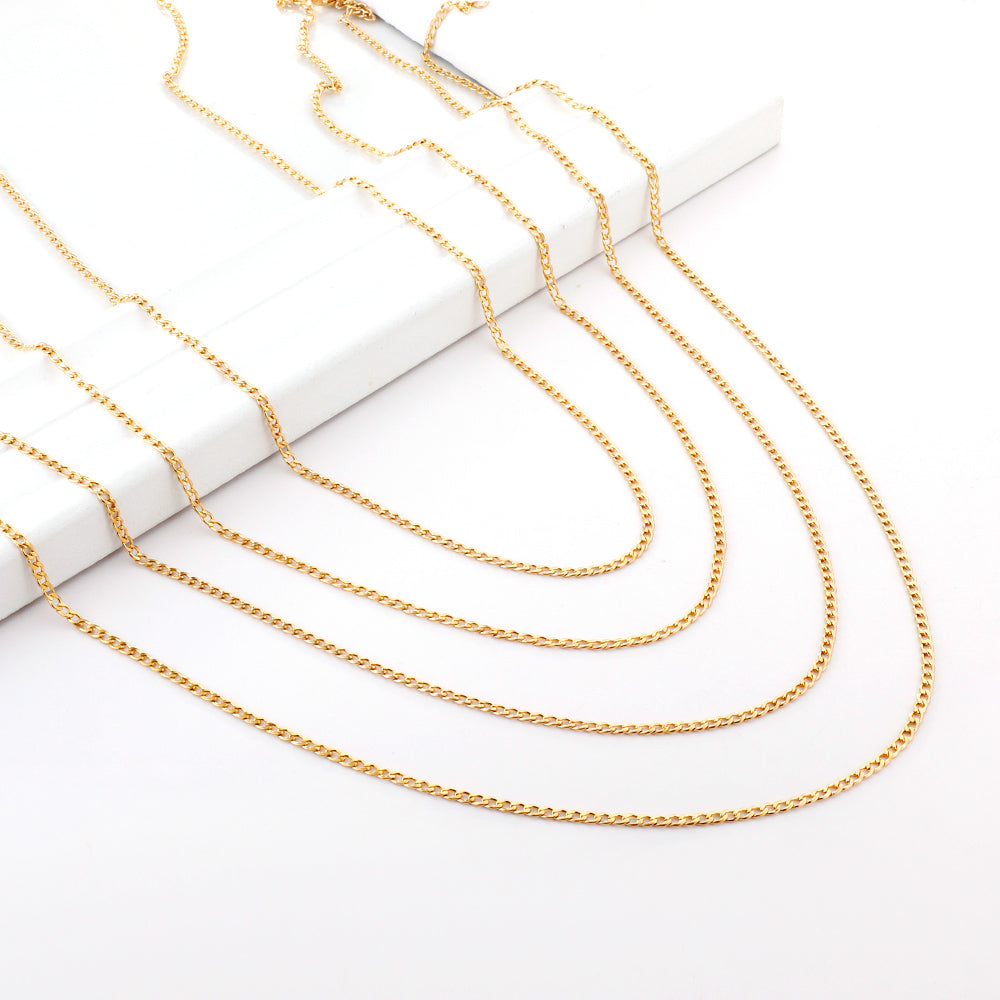 ASON 10pcs/bulk long necklace collar 0.6 wire 2.3mm*60cm wide NK1;1 matching chain steel color & gold stainless steel necklace wholesale asonjewelry